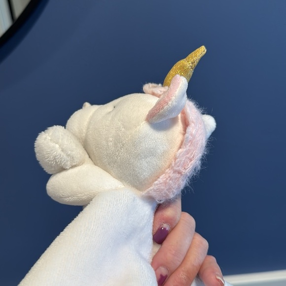 Carter's Unicorn lovey blanket, pink and white - Picture 5 of 6